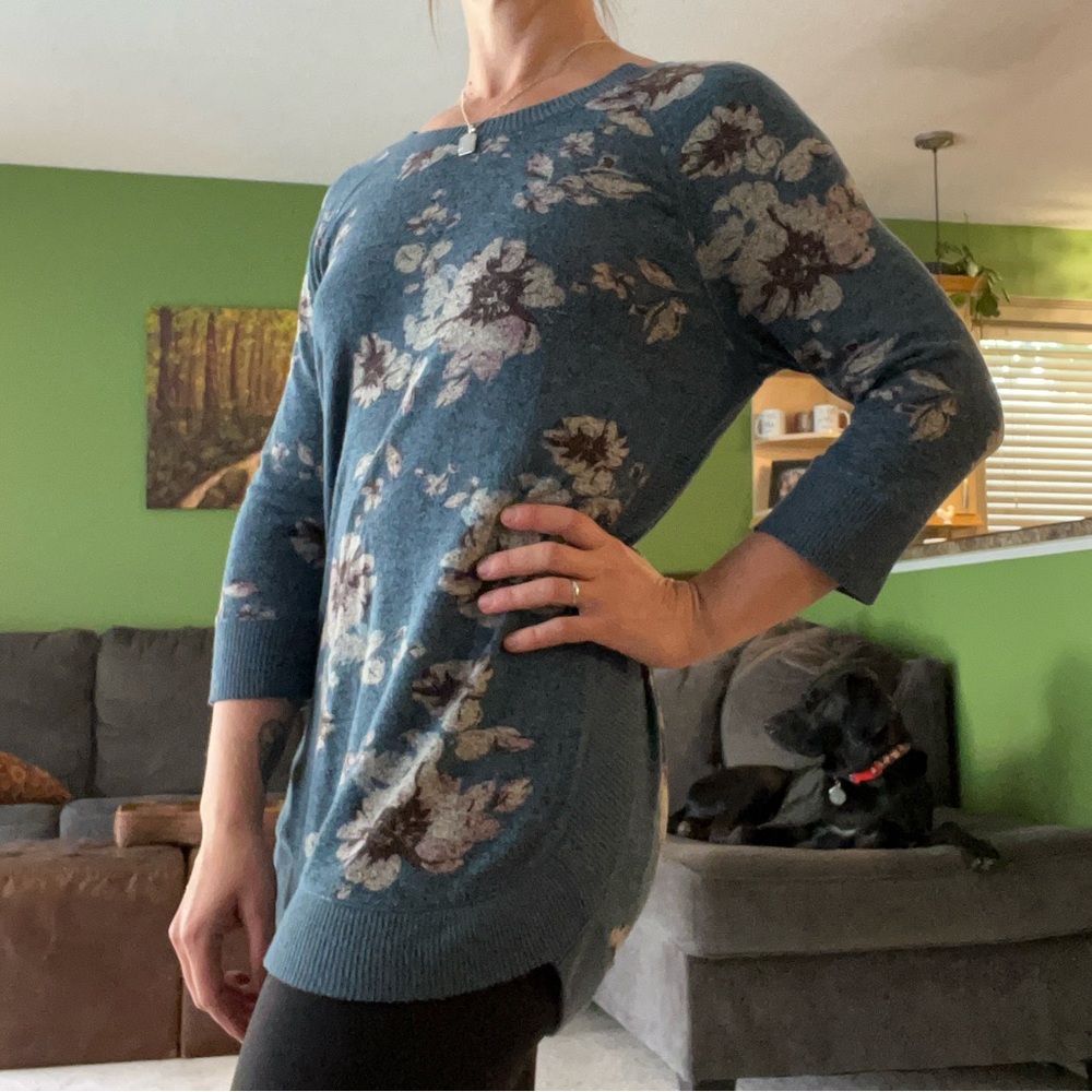 Kismet Sweater with Back Detail, Floral
